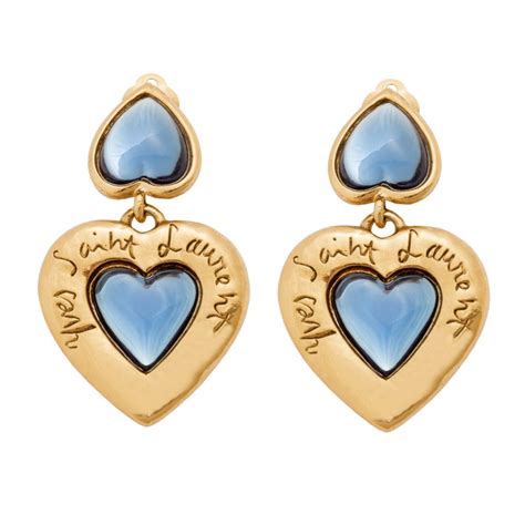 ysl vintage earrings bleu|vintage ysl earrings for sale.